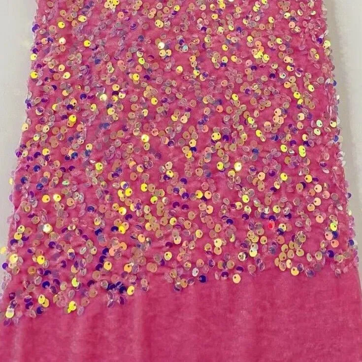5 YARDS / 38 COLORS / Kamilia Beaded Embroidery Glitter Mesh Lace  Party Prom Bridal Dress Fabric