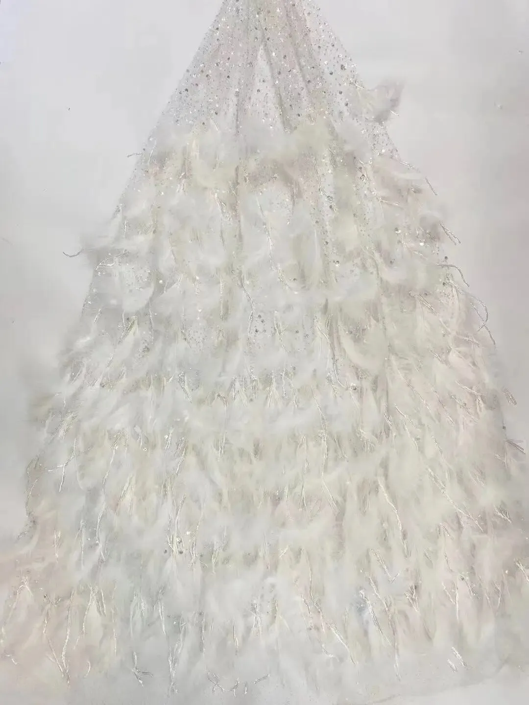 5 YARDS / 5 COLORS / Vinscel Fur Sequin Beaded Embroidery Tulle Mesh Dance Lace Dress Fabric
