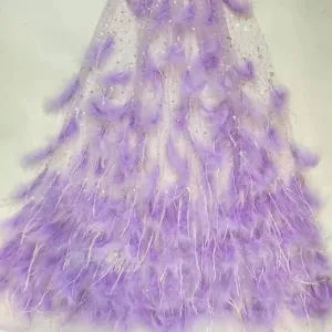 5 YARDS / 5 COLORS / Vinscel Fur Sequin Beaded Embroidery Tulle Mesh Dance Lace Dress Fabric