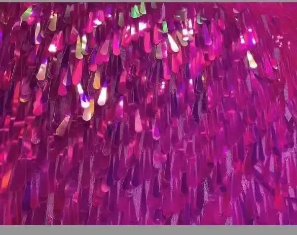 5 YARDS / 7 COLORS / Elonias Funky Sequin Beaded Embroidery Tulle Mesh Lace Dress Fabric