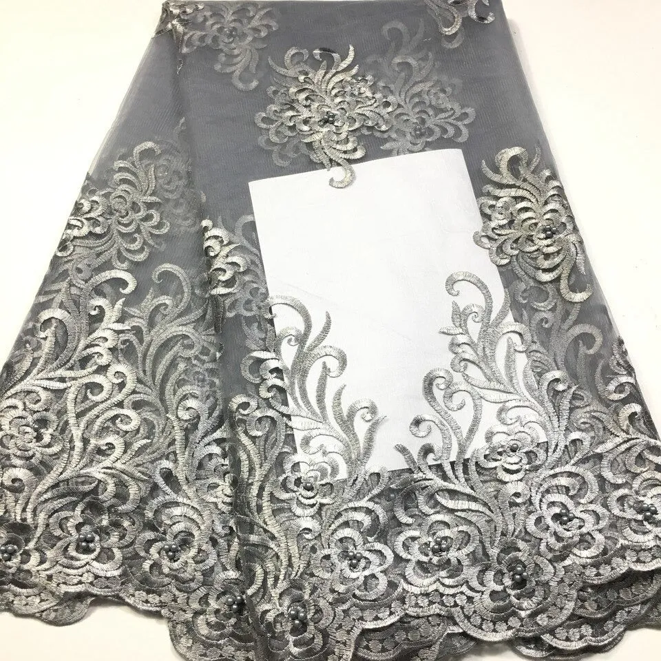 5 YARDS / 7 COLORS / Hina Royal Crochet Mesh Ground Embroidery Mesh Lace / Party Prom Bridal Dress Fabric