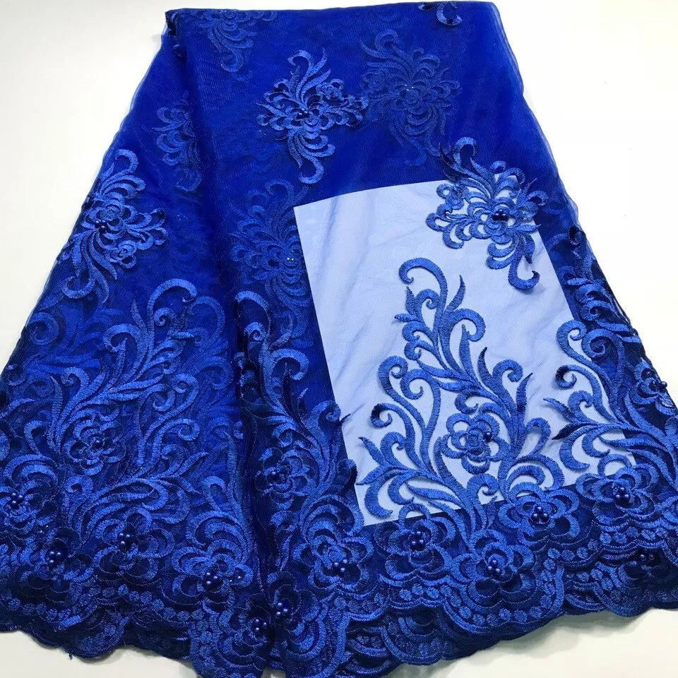5 YARDS / 7 COLORS / Hina Royal Crochet Mesh Ground Embroidery Mesh Lace / Party Prom Bridal Dress Fabric