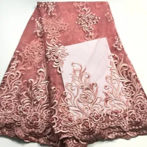 5 YARDS / 7 COLORS / Hina Royal Crochet Mesh Ground Embroidery Mesh Lace / Party Prom Bridal Dress Fabric