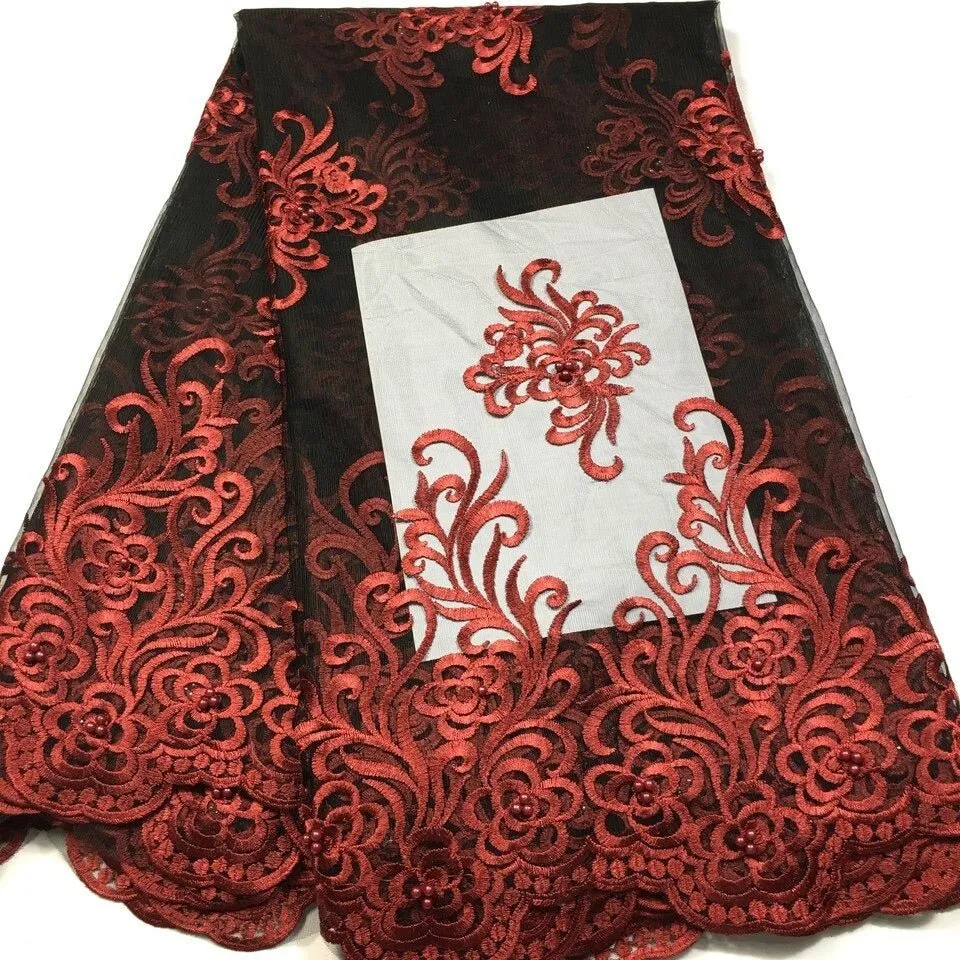 5 YARDS / 7 COLORS / Hina Royal Crochet Mesh Ground Embroidery Mesh Lace / Party Prom Bridal Dress Fabric