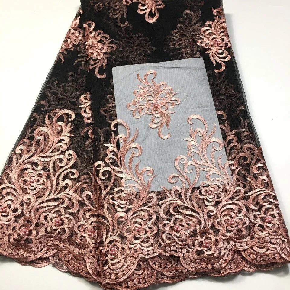5 YARDS / 7 COLORS / Hina Royal Crochet Mesh Ground Embroidery Mesh Lace / Party Prom Bridal Dress Fabric