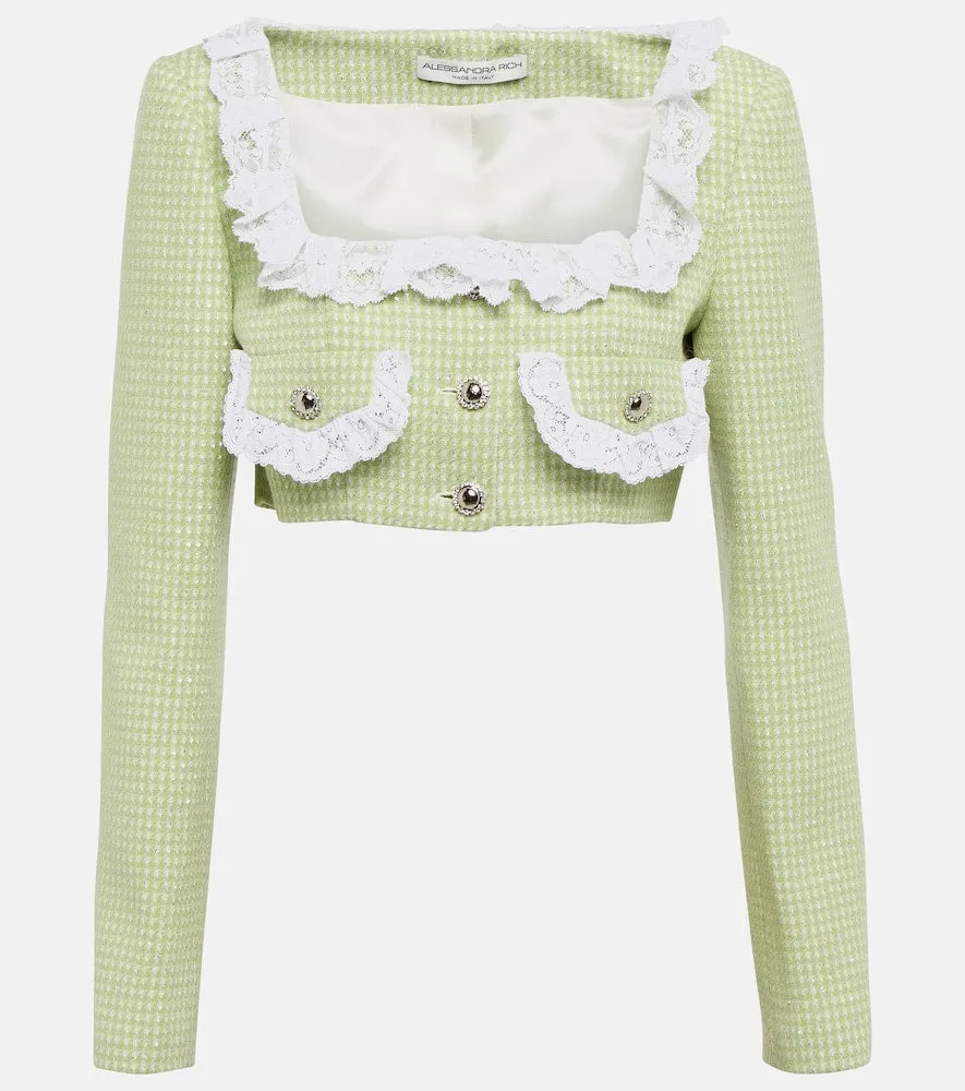 Alessandra Rich Cropped wool-blend jacket