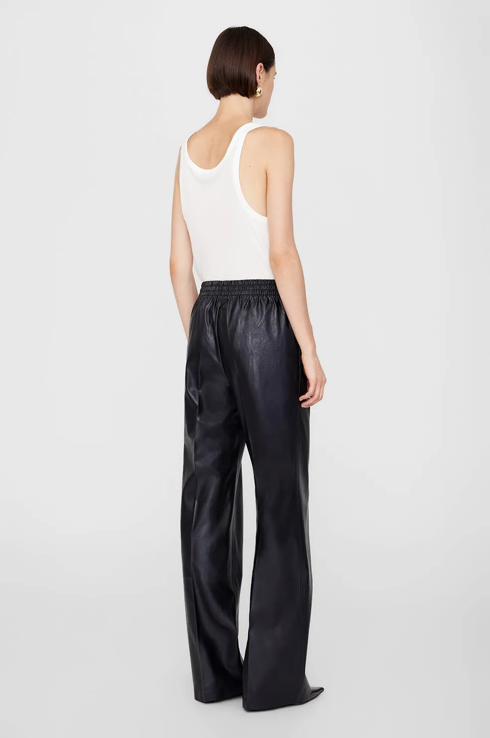 Anine Bing Soto Pant Night Sky Vegan Leather in Navy