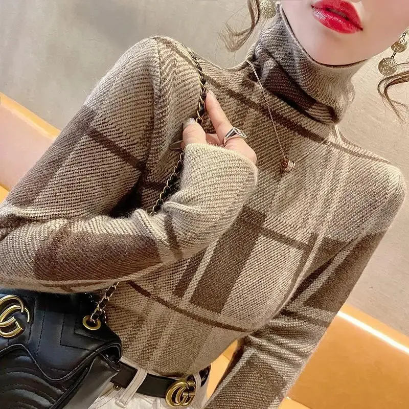 Autumn Winter Plaid Sweaters For Women - Ailime Designs