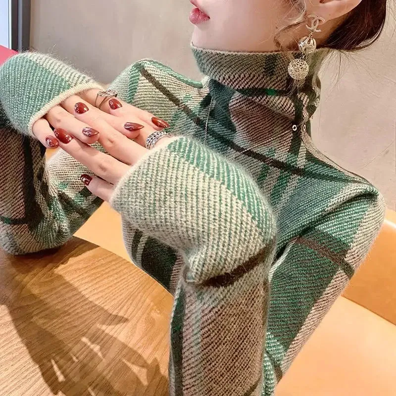 Autumn Winter Plaid Sweaters For Women - Ailime Designs