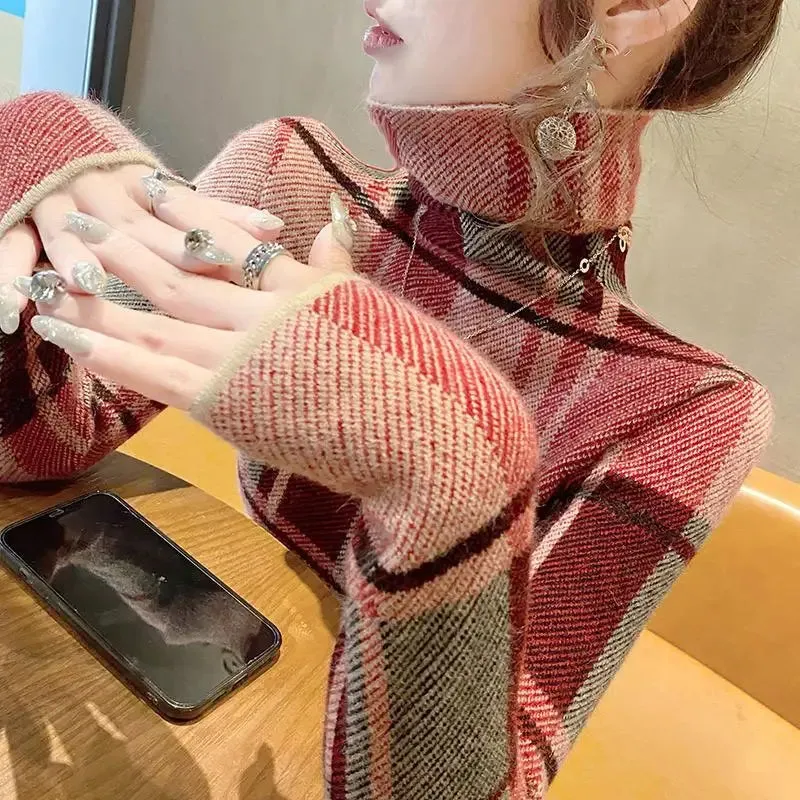 Autumn Winter Plaid Sweaters For Women - Ailime Designs