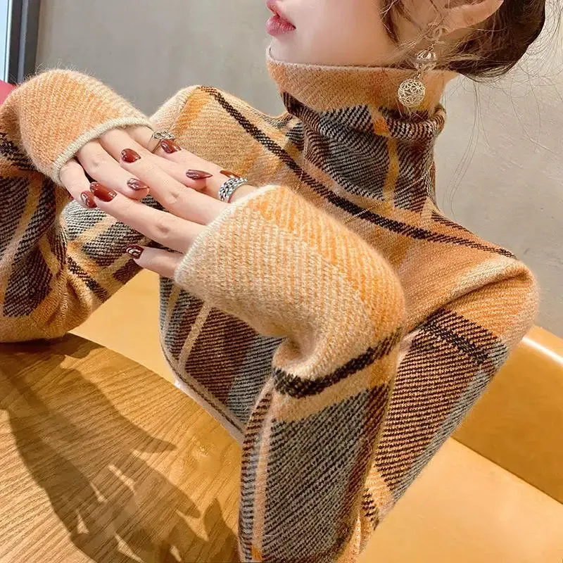 Autumn Winter Plaid Sweaters For Women - Ailime Designs