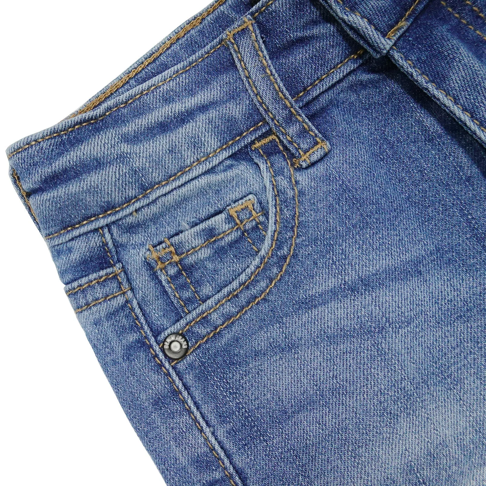 Baby Little Girl Jeans Simple Design Wide Leg Flared Hem Denim Pants