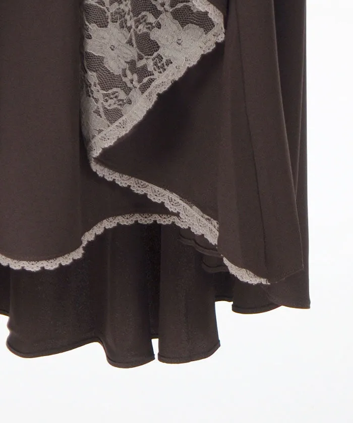 Bicolor Irregular Hem Skirt