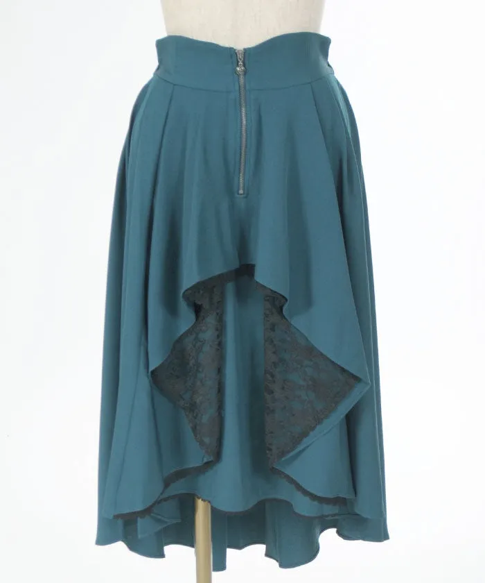 Bicolor Irregular Hem Skirt