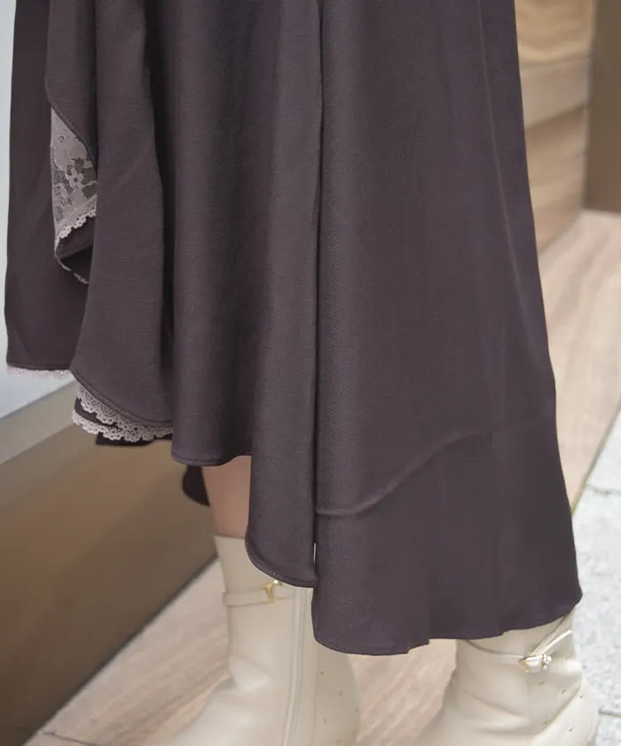 Bicolor Irregular Hem Skirt