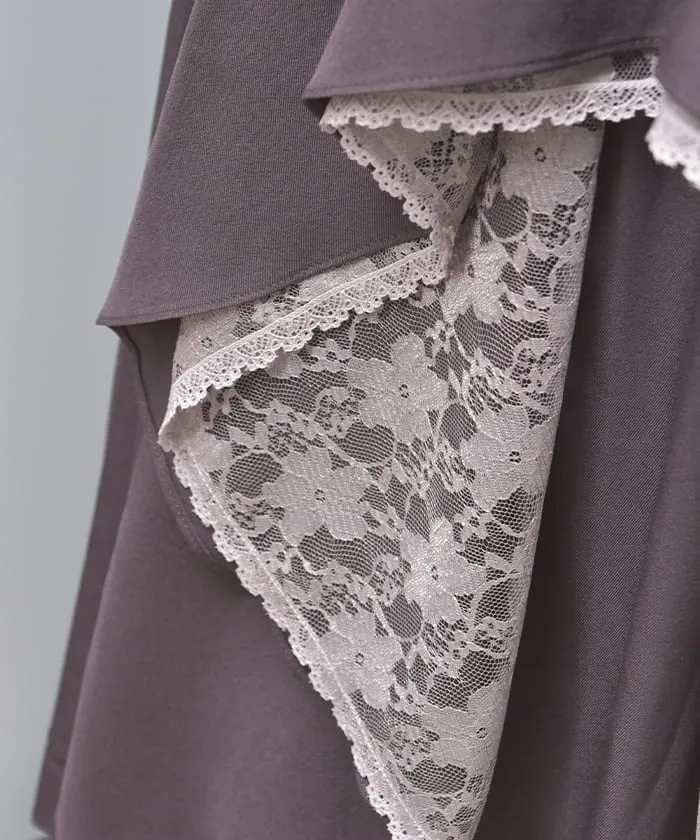 Bicolor Irregular Hem Skirt