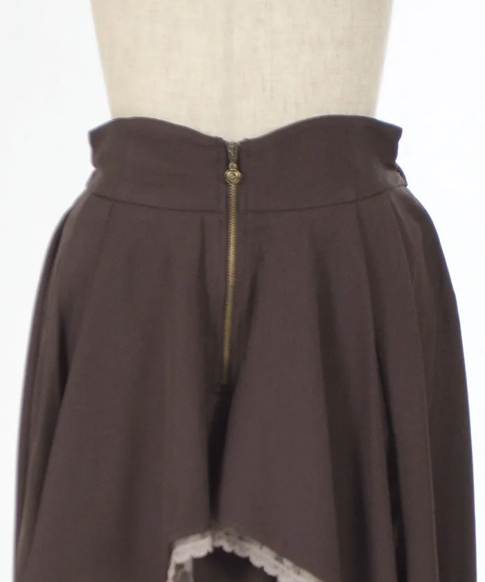 Bicolor Irregular Hem Skirt
