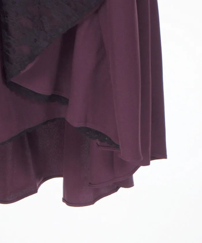 Bicolor Irregular Hem Skirt