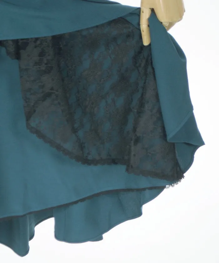 Bicolor Irregular Hem Skirt