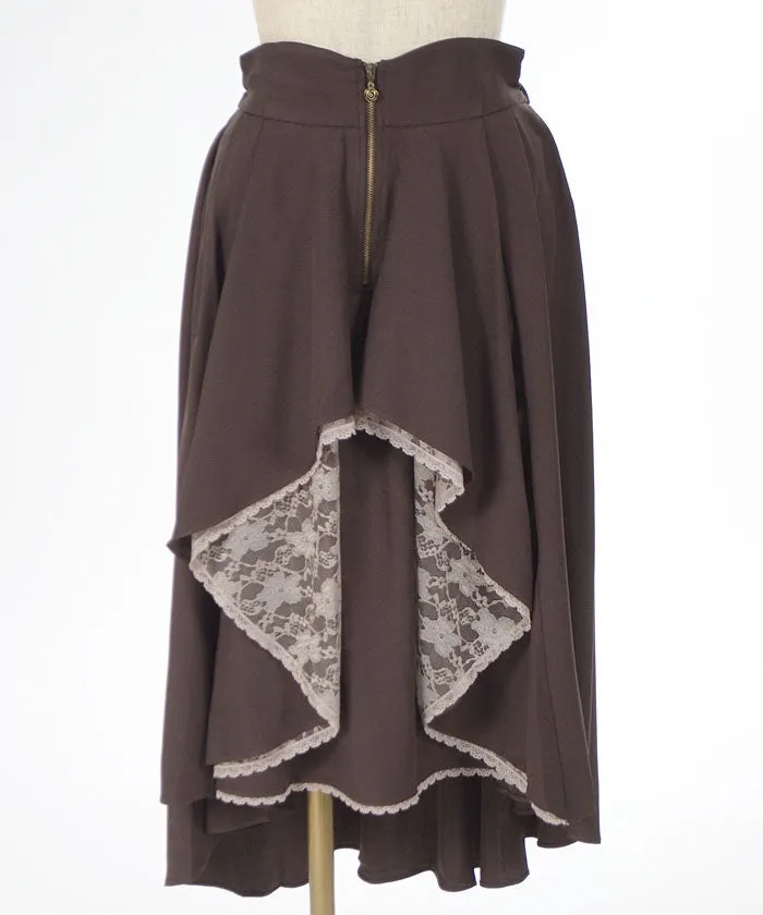 Bicolor Irregular Hem Skirt
