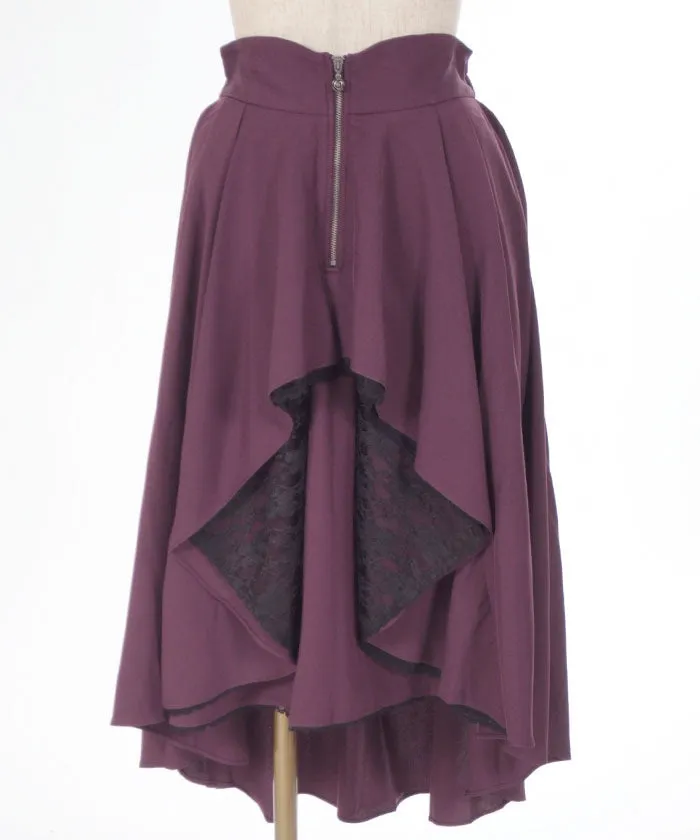 Bicolor Irregular Hem Skirt