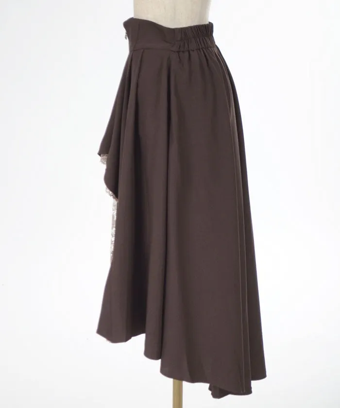 Bicolor Irregular Hem Skirt