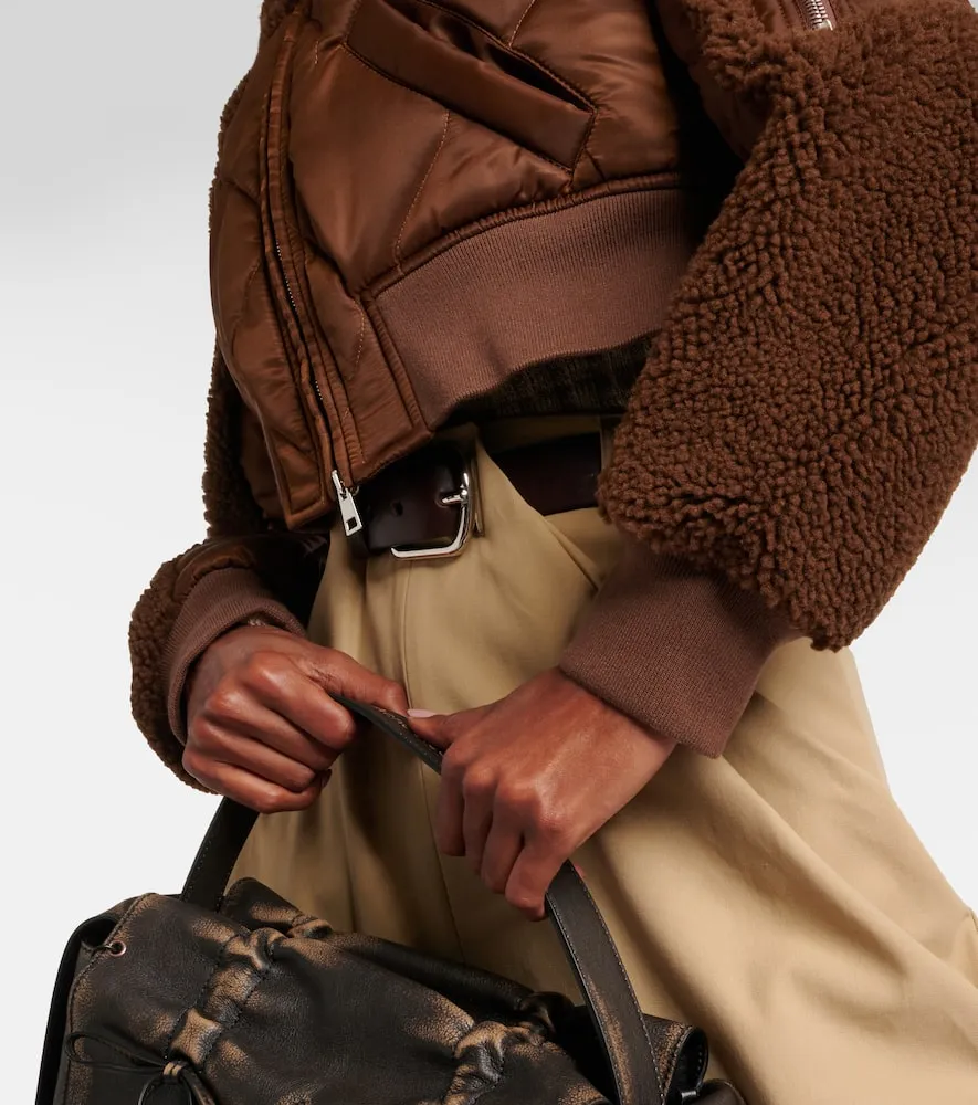 Blancha Quilted shearling bomber jacket