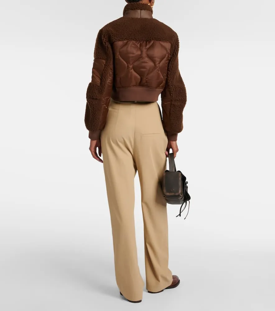 Blancha Quilted shearling bomber jacket