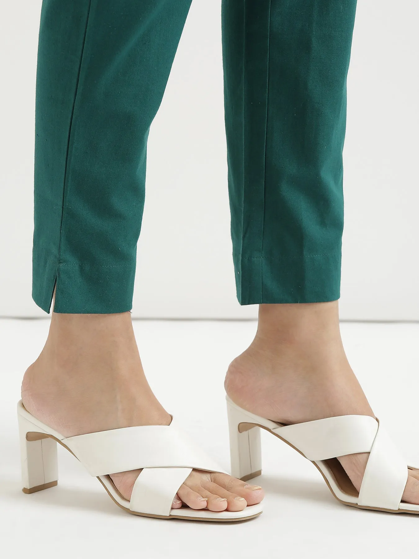 Bottle Green 100% Cotton Pant