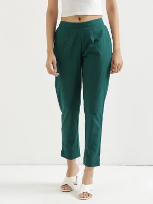 Bottle Green 100% Cotton Pant