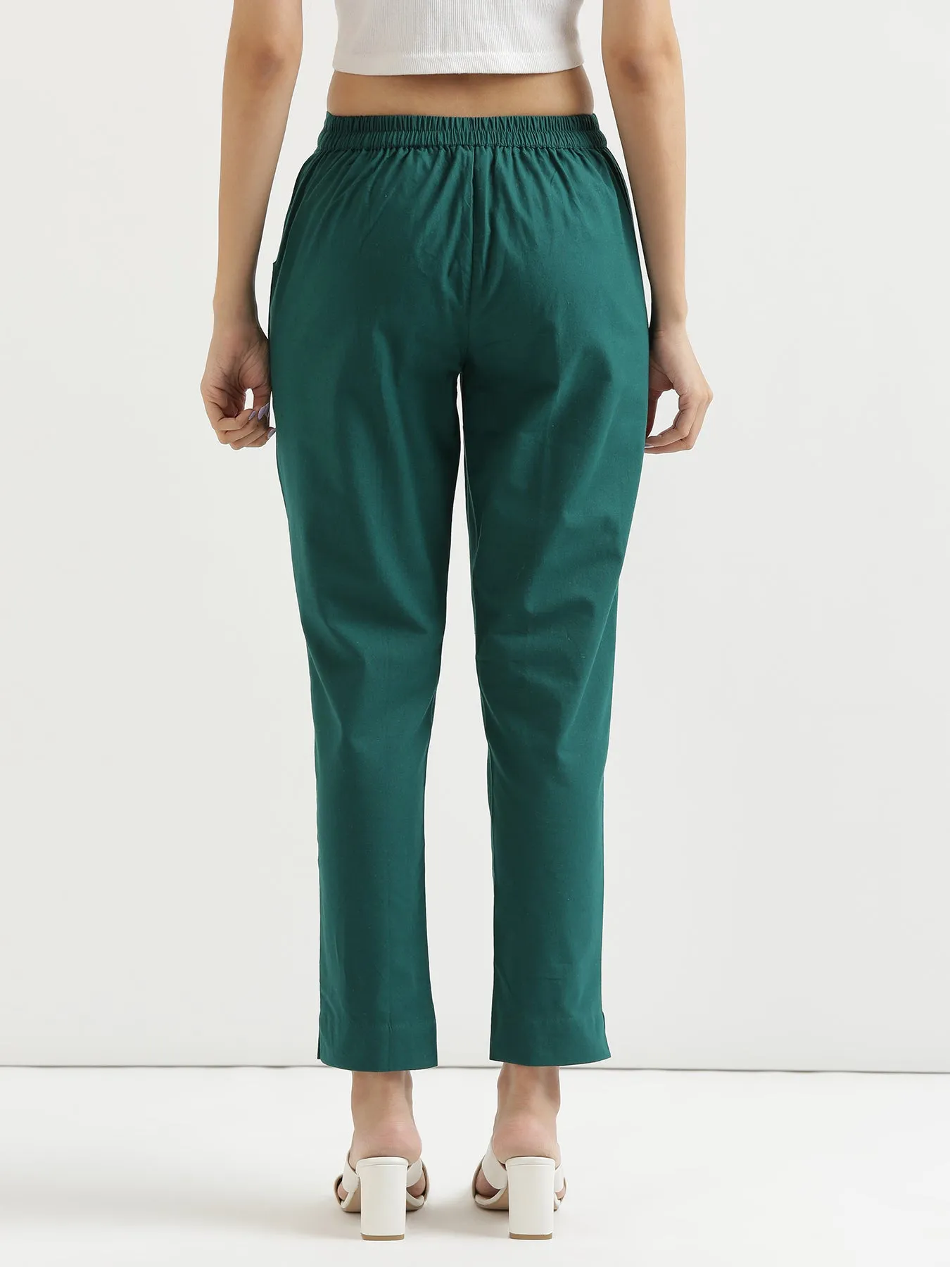 Bottle Green 100% Cotton Pant