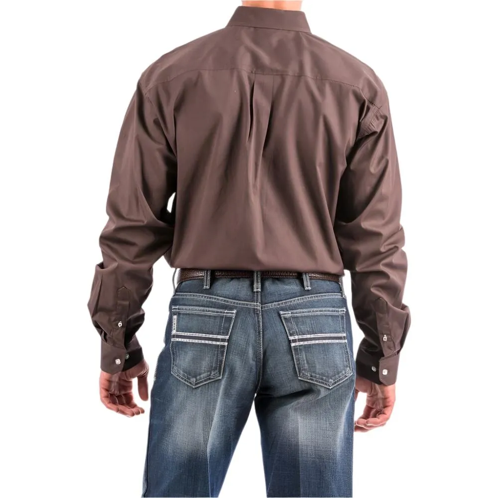 Cinch Mens Brown Long Sleeve Button Down Shirt - MTW1104236-BRN