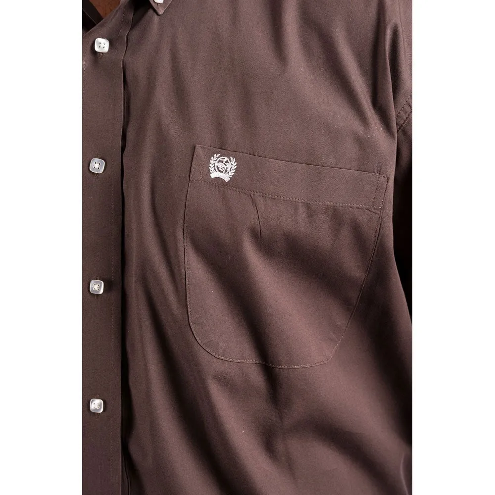 Cinch Mens Brown Long Sleeve Button Down Shirt - MTW1104236-BRN