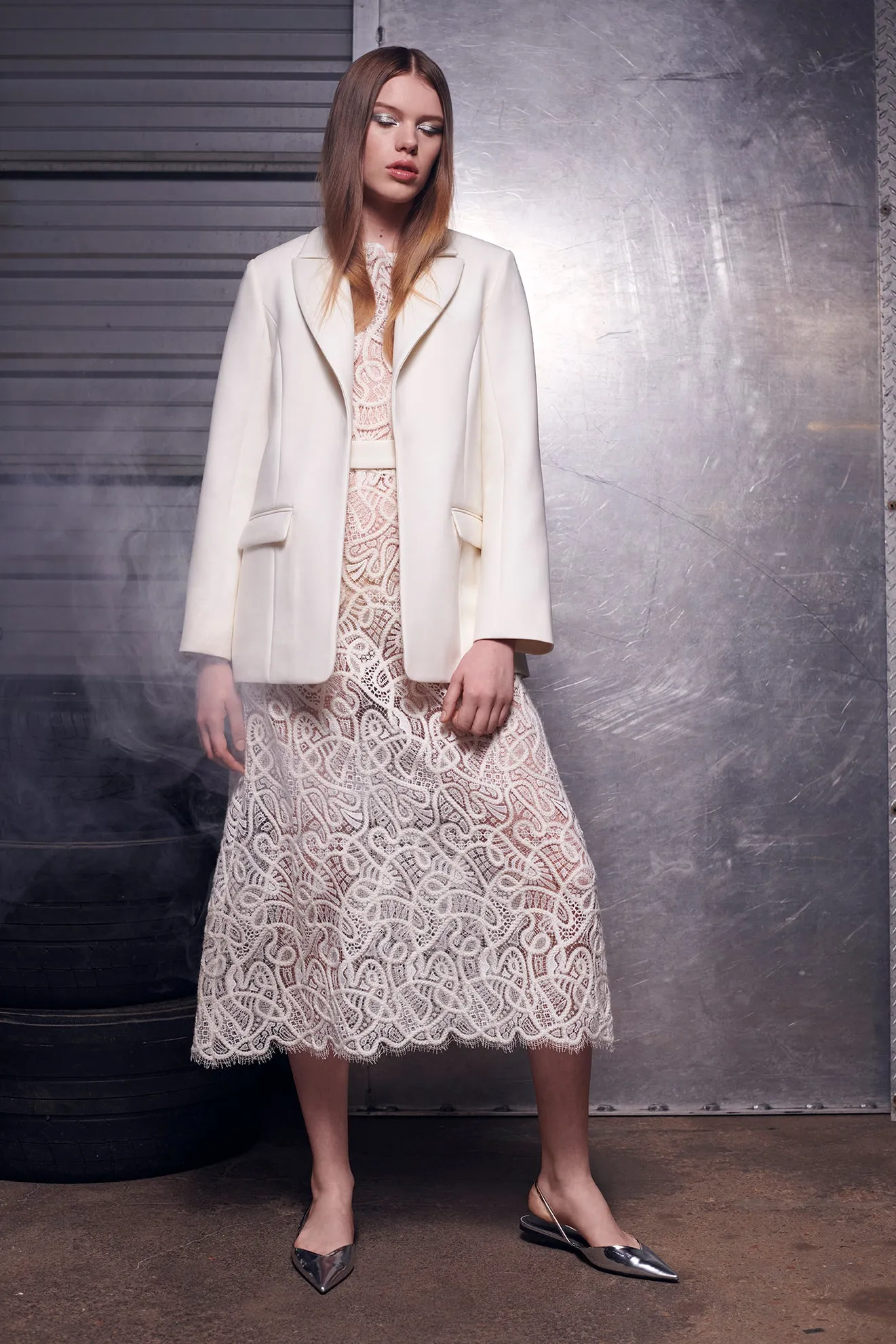 Clean Cut Jacket in Crème Fraîche Double Wool Suiting