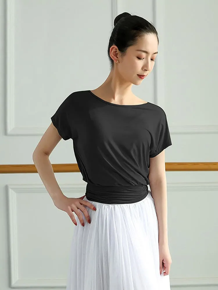 Corset Short Sleeve Dance Dress Loose Ballet Practice Clothes