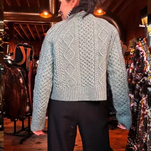 Cropped Fisherman Sweater - Pendleton - Teal Heather - TC0007T