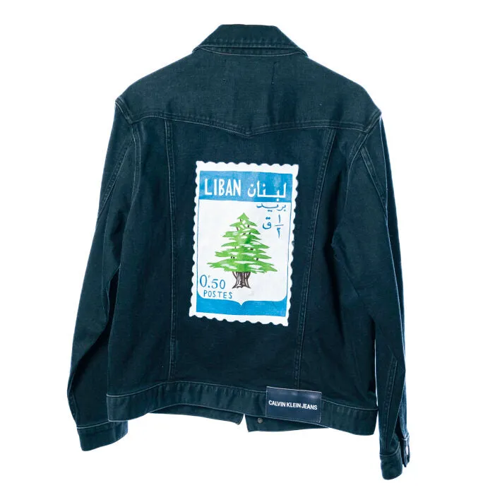 Custom Vintage Stamp Hand Painted Denim Jacket