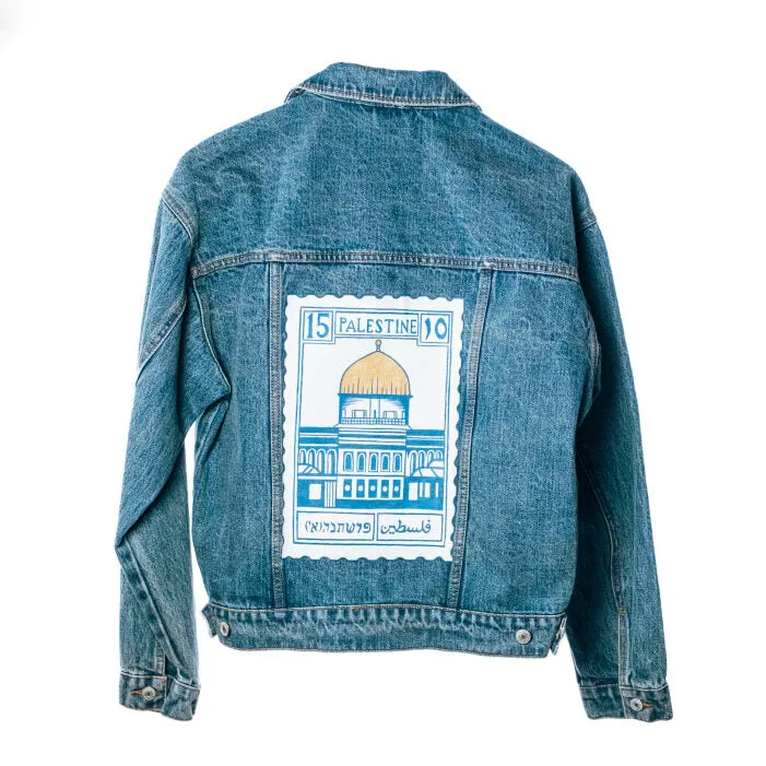 Custom Vintage Stamp Hand Painted Denim Jacket