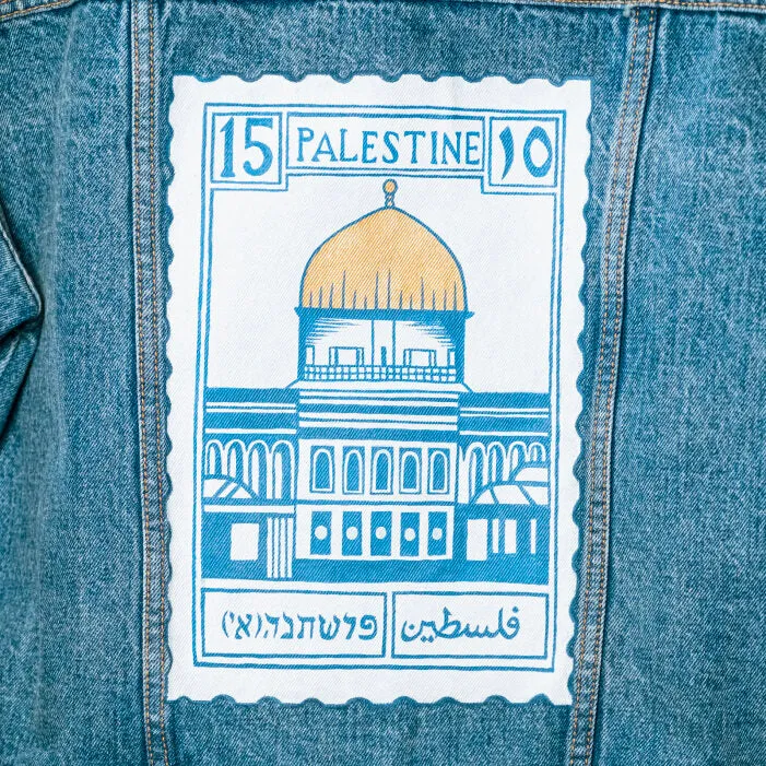 Custom Vintage Stamp Hand Painted Denim Jacket