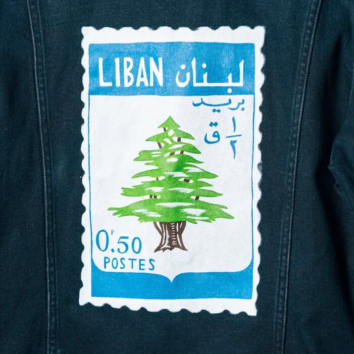 Custom Vintage Stamp Hand Painted Denim Jacket