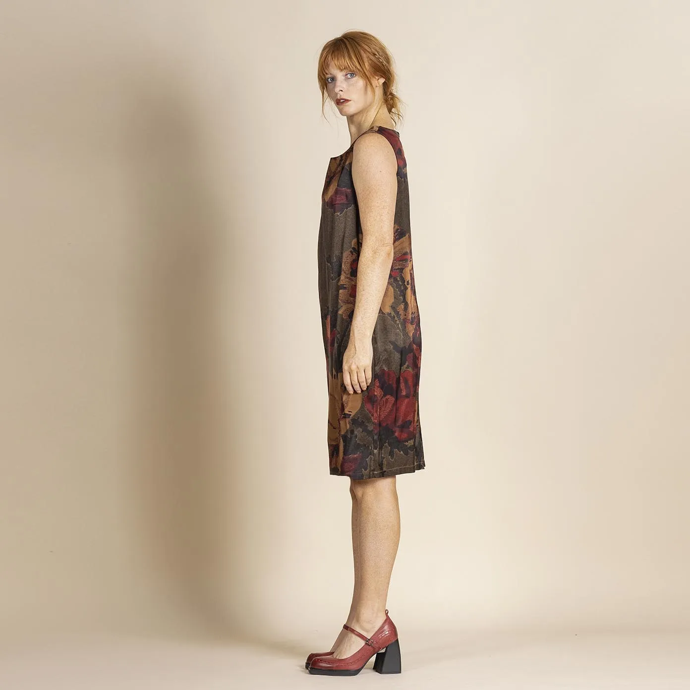 damask roses shift dress