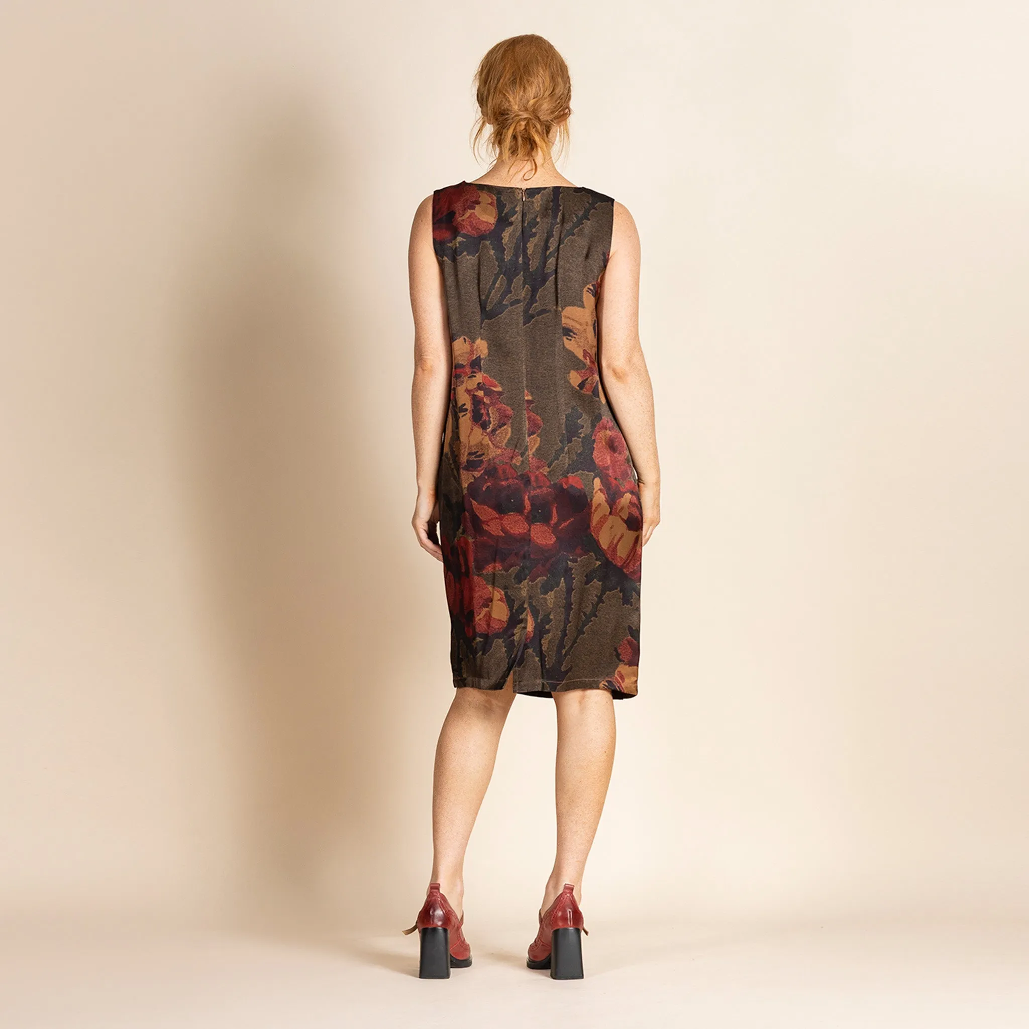 damask roses shift dress