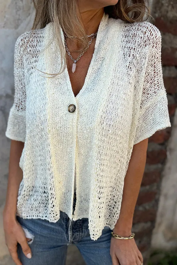 EMILY  LIGHTWEIGHT KNITTED BUTTON CARDIGAN 