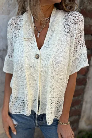EMILY  LIGHTWEIGHT KNITTED BUTTON CARDIGAN 