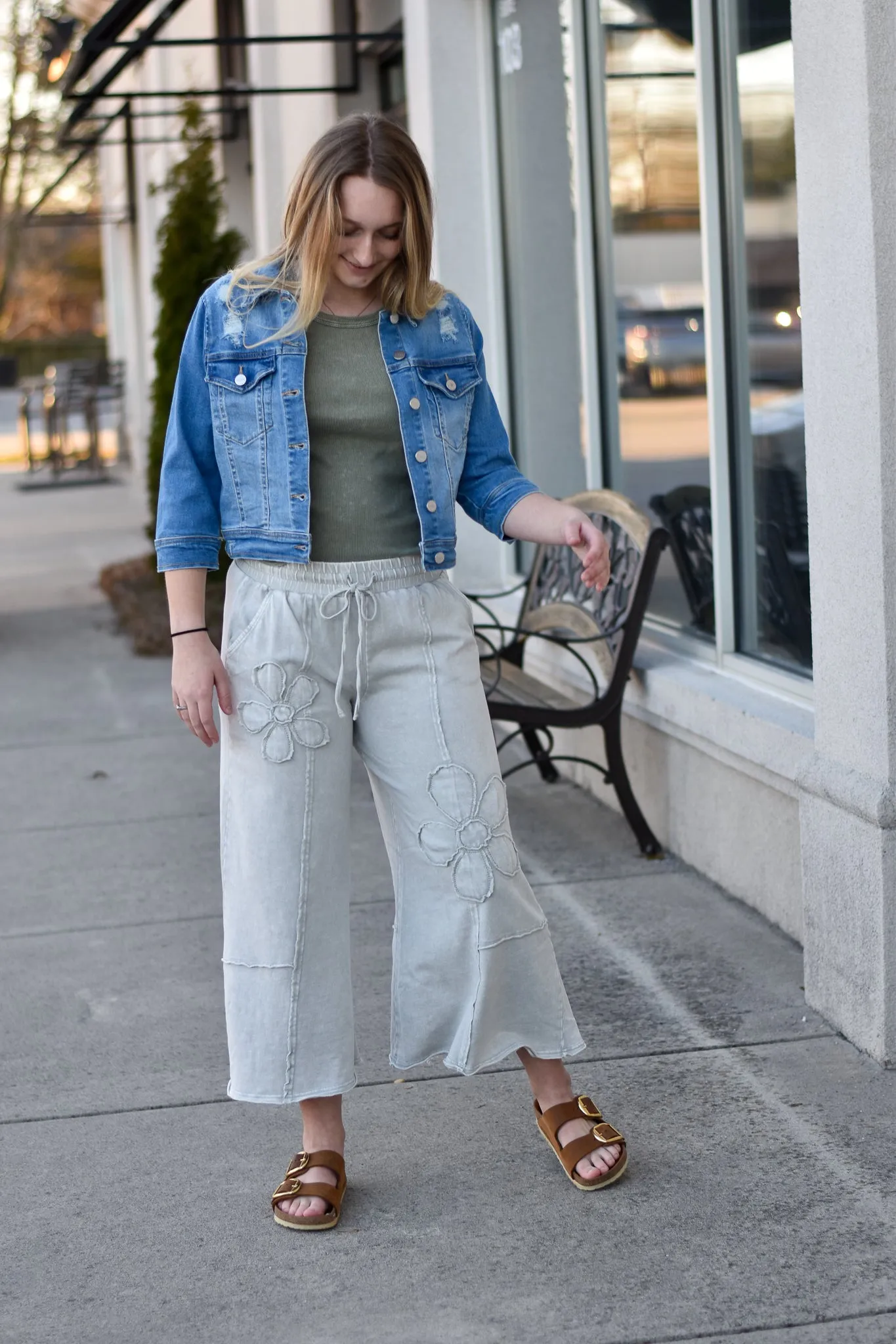 Flower Patch Washed Terry Pants