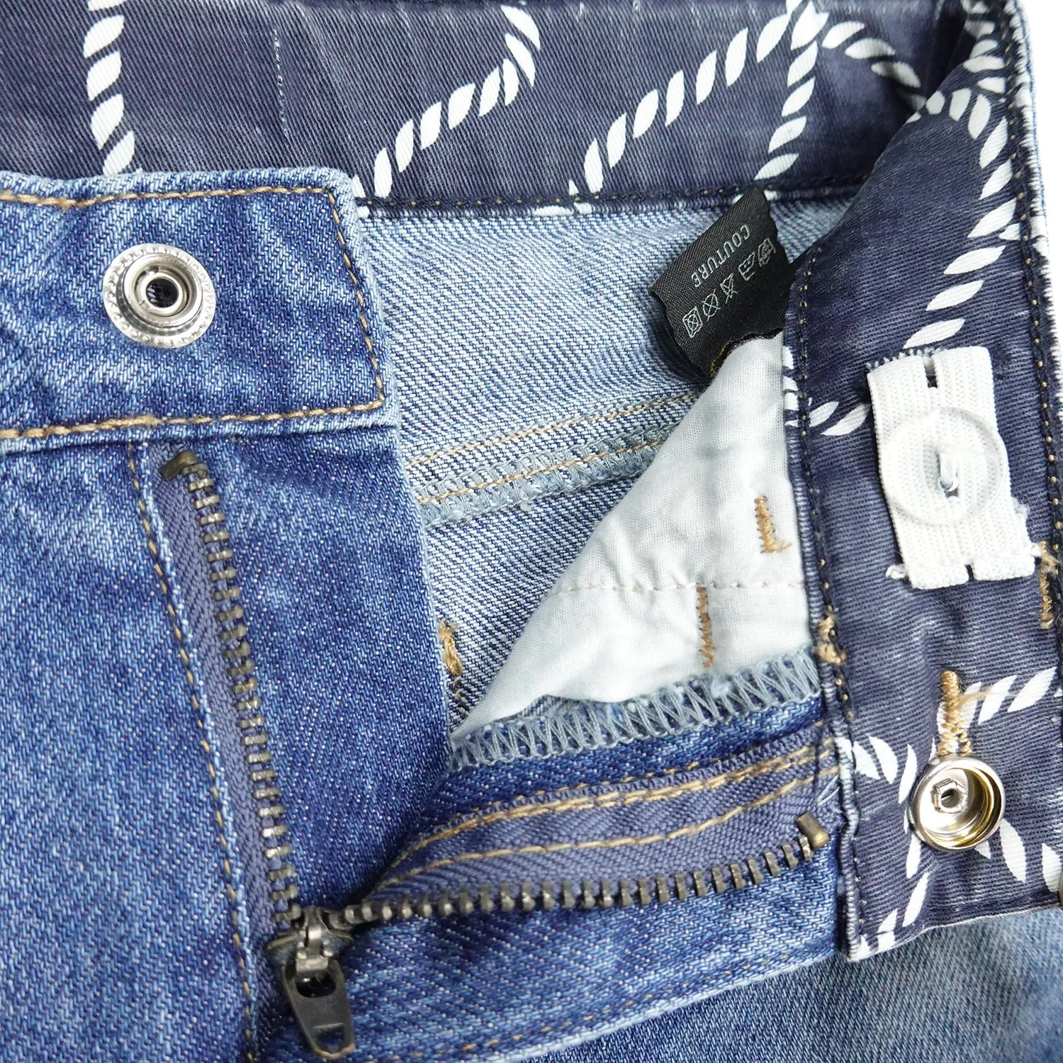 Girl Little Kid Ripped Elastic Band Inside Straight Fit Denim Jeans