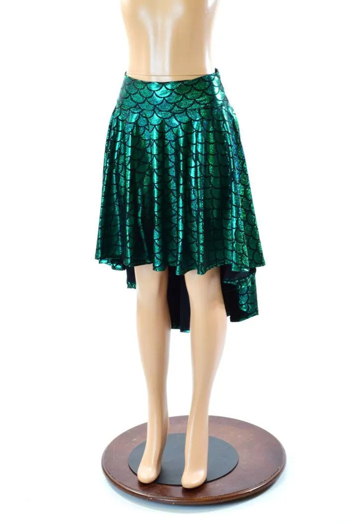 Green Mermaid Hi-Lo Skater Skirt