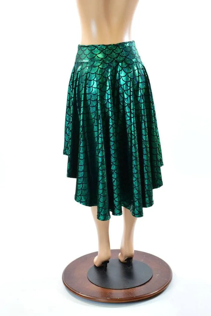 Green Mermaid Hi-Lo Skater Skirt