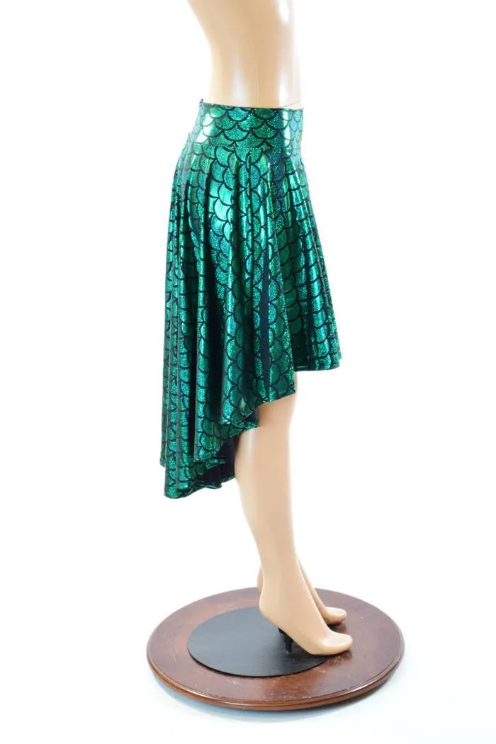 Green Mermaid Hi-Lo Skater Skirt