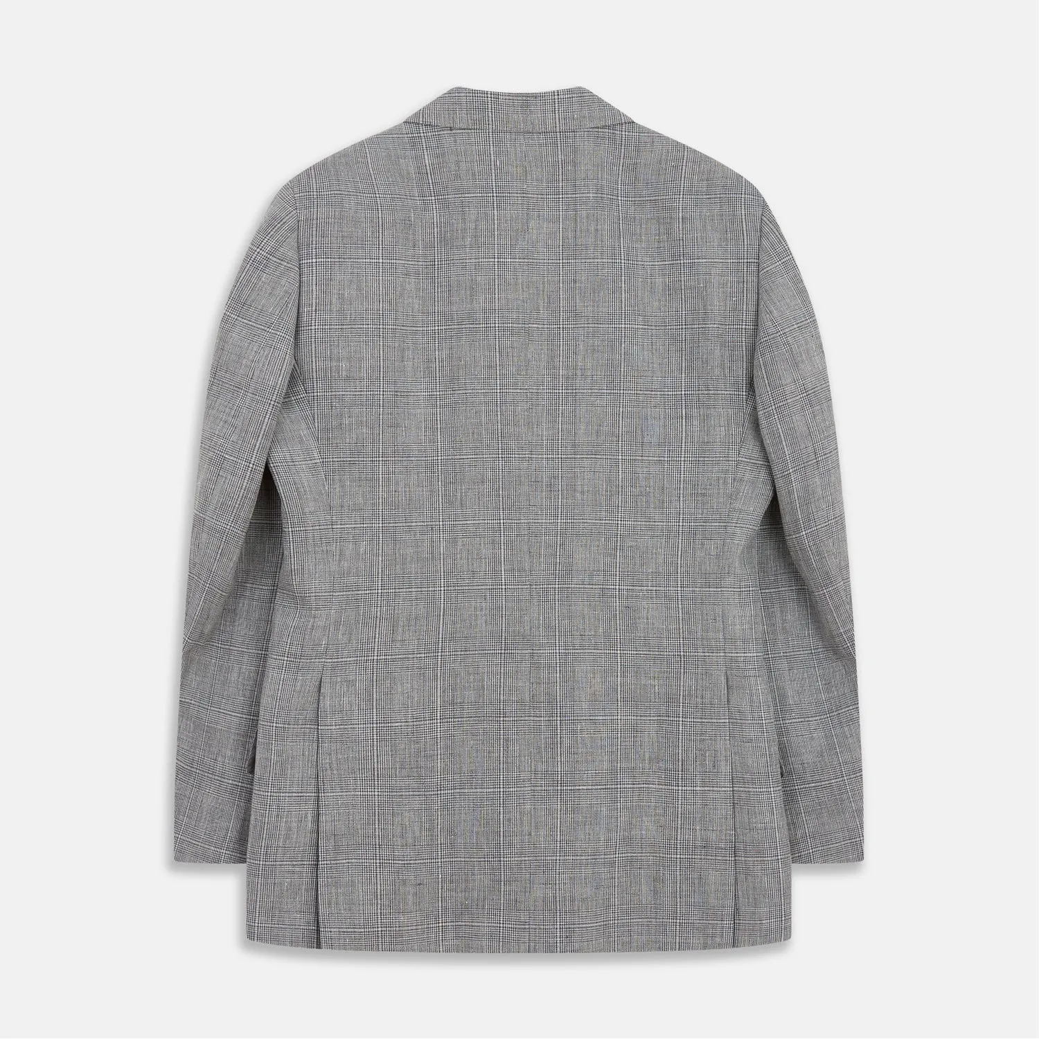 Grey Multi Check Linen Blend Barrington Blazer